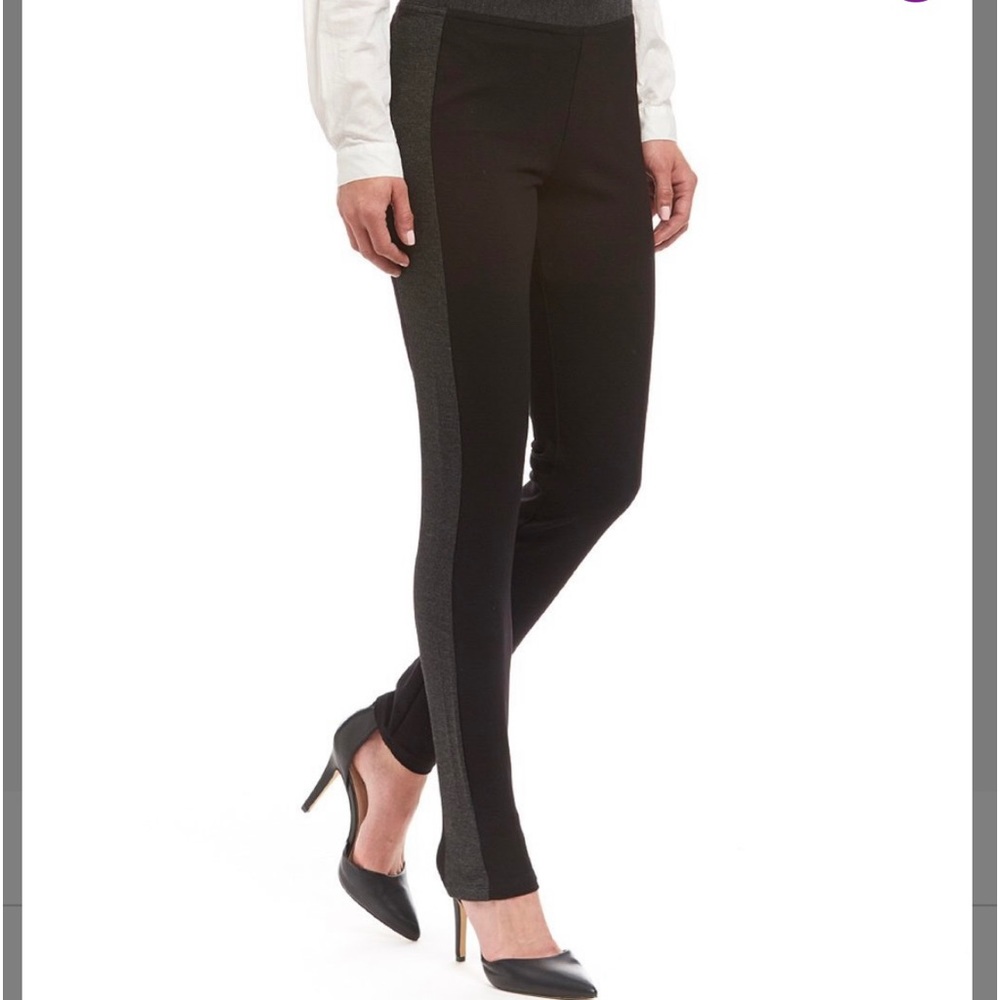 NYDJ Black Leggings with Gray Stripe